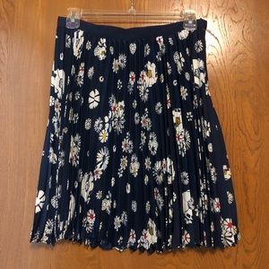 Jason Wu for Target navy blue accordion pleated retro floral daisy print skirt 4